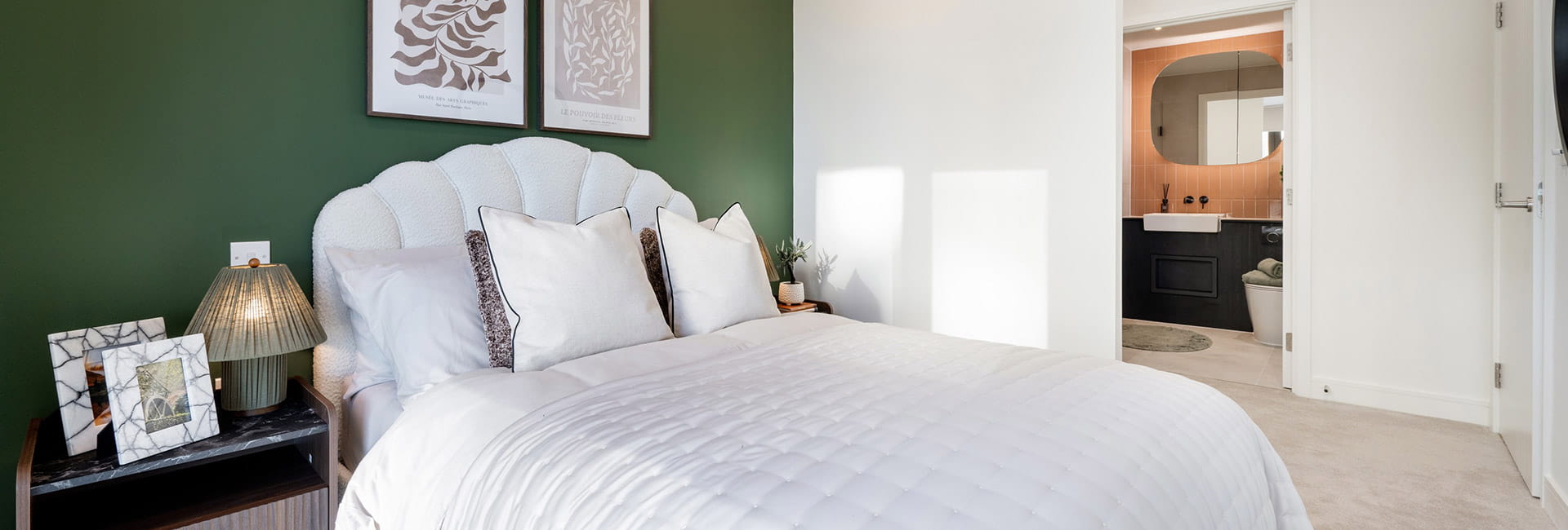 An image of a bedroom within a showhome at TwelveTrees Park