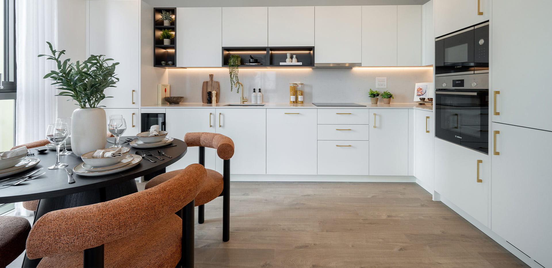 Interior image of a kitchen/ dining room at Twelvetrees Park