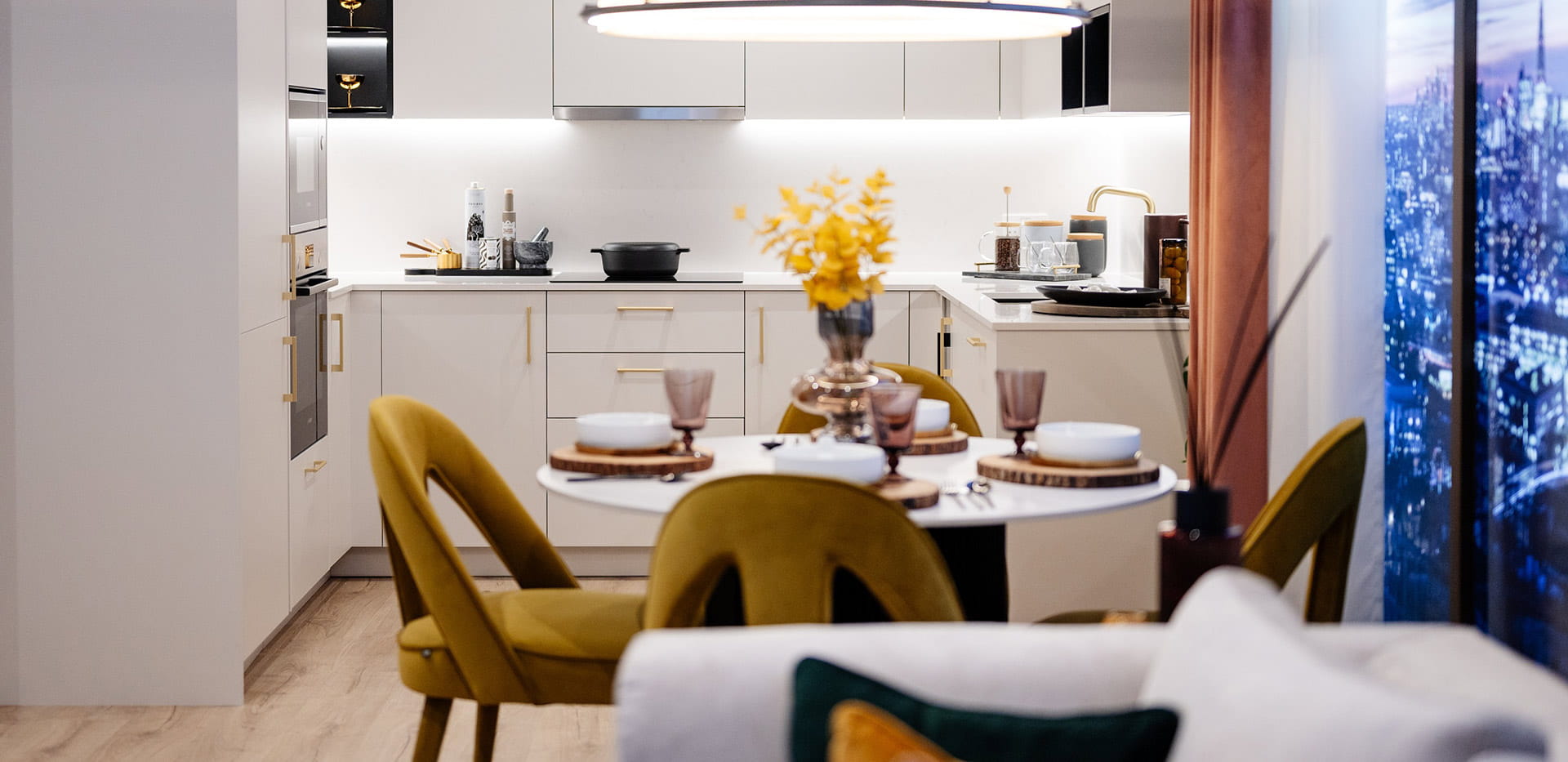 An interior Dining / Kitchen area at TwelveTrees Park