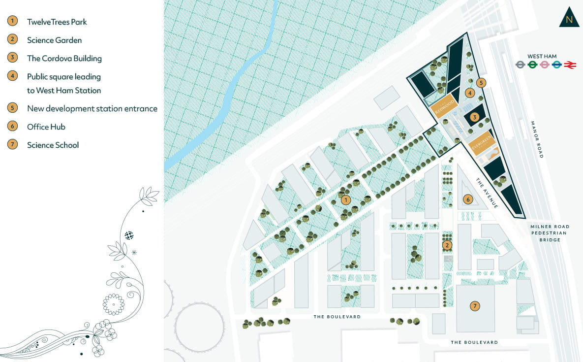A Site Plan of TwelveTrees Park