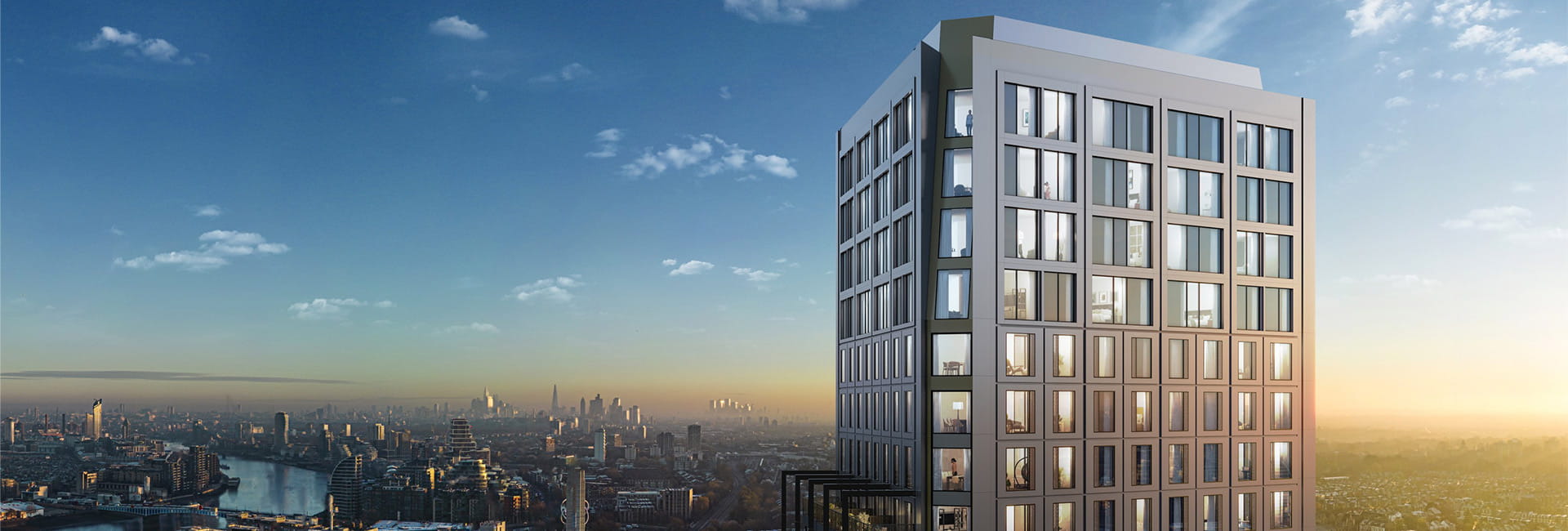 Skyscraper against London skyline