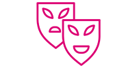 An icon of theatre masks