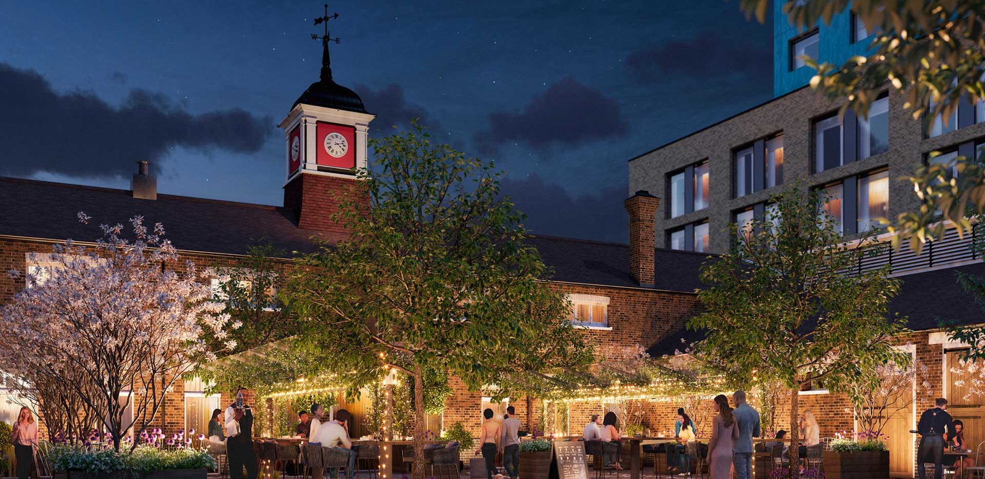 An exterior CGI of Wandsworth Mills