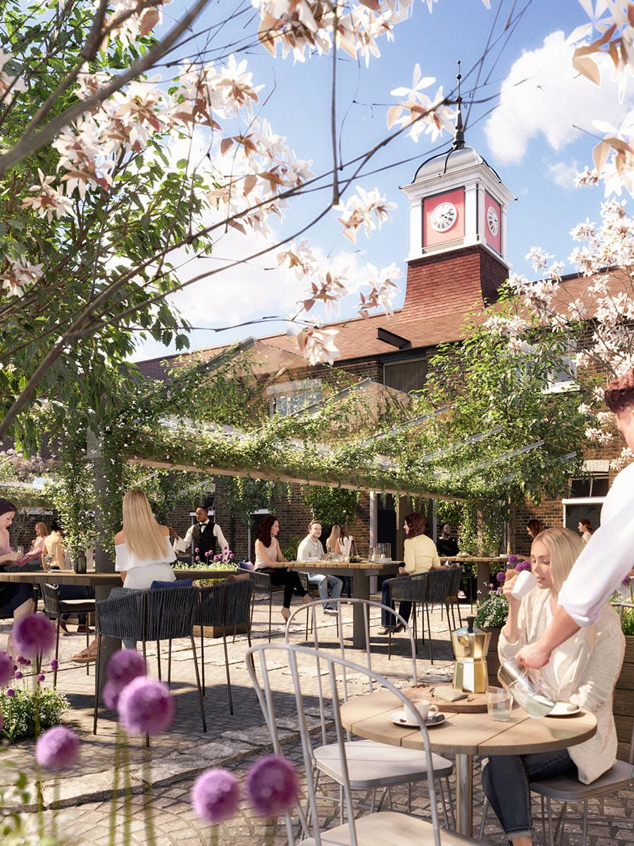 An exterior CGI of Wandsworth Mills