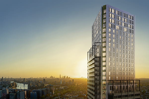 An Exterior CGI of Wandsworth Mills