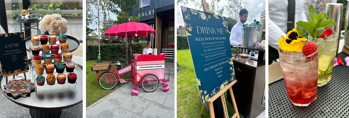 An image of food and drinks being served at Wandsworth Mills