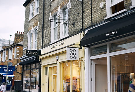 A photograph of shops on Northcote Road