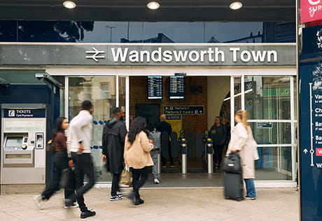 A photograph of the Wandsworth Town train entrance