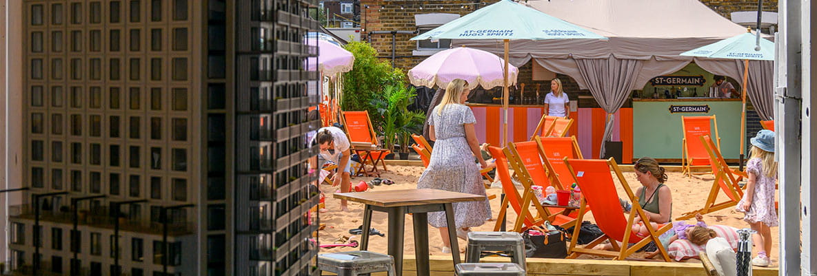 An image of the Beach club at Wandsworth Mills