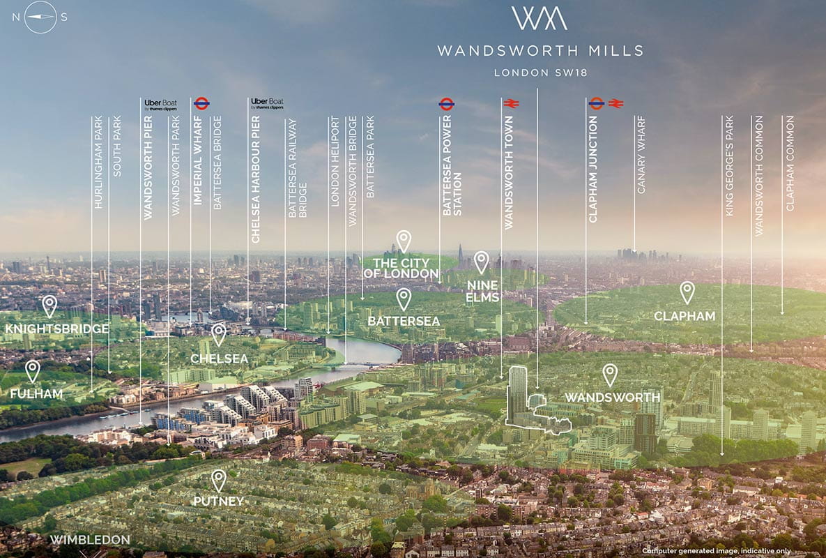 Wandsworth Mills Location Map