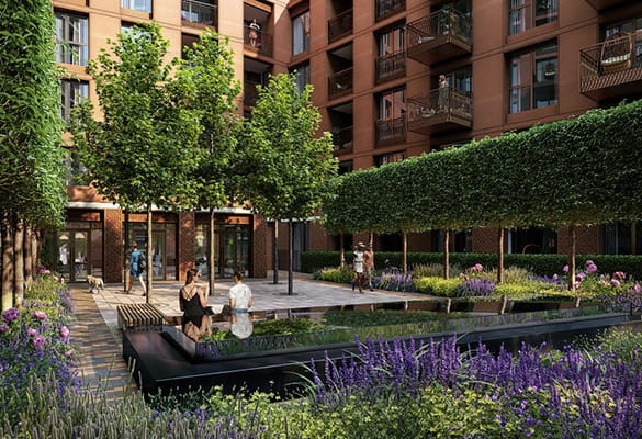 A CGI of The Residences on Paddington Green Exterior