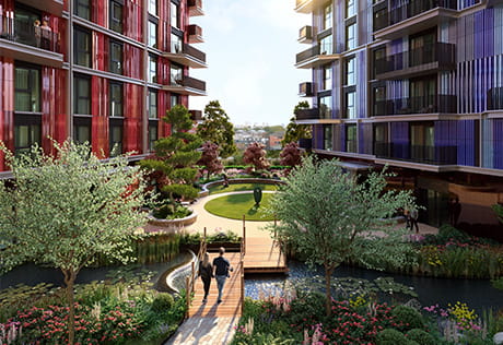 An exterior CGI of Cascades Two at White City Living