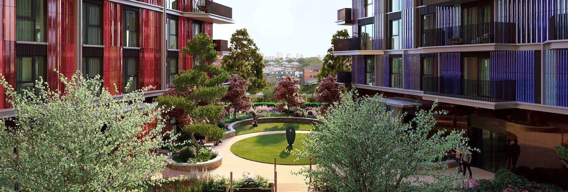 An exterior CGI of Cascades Two at White City Living