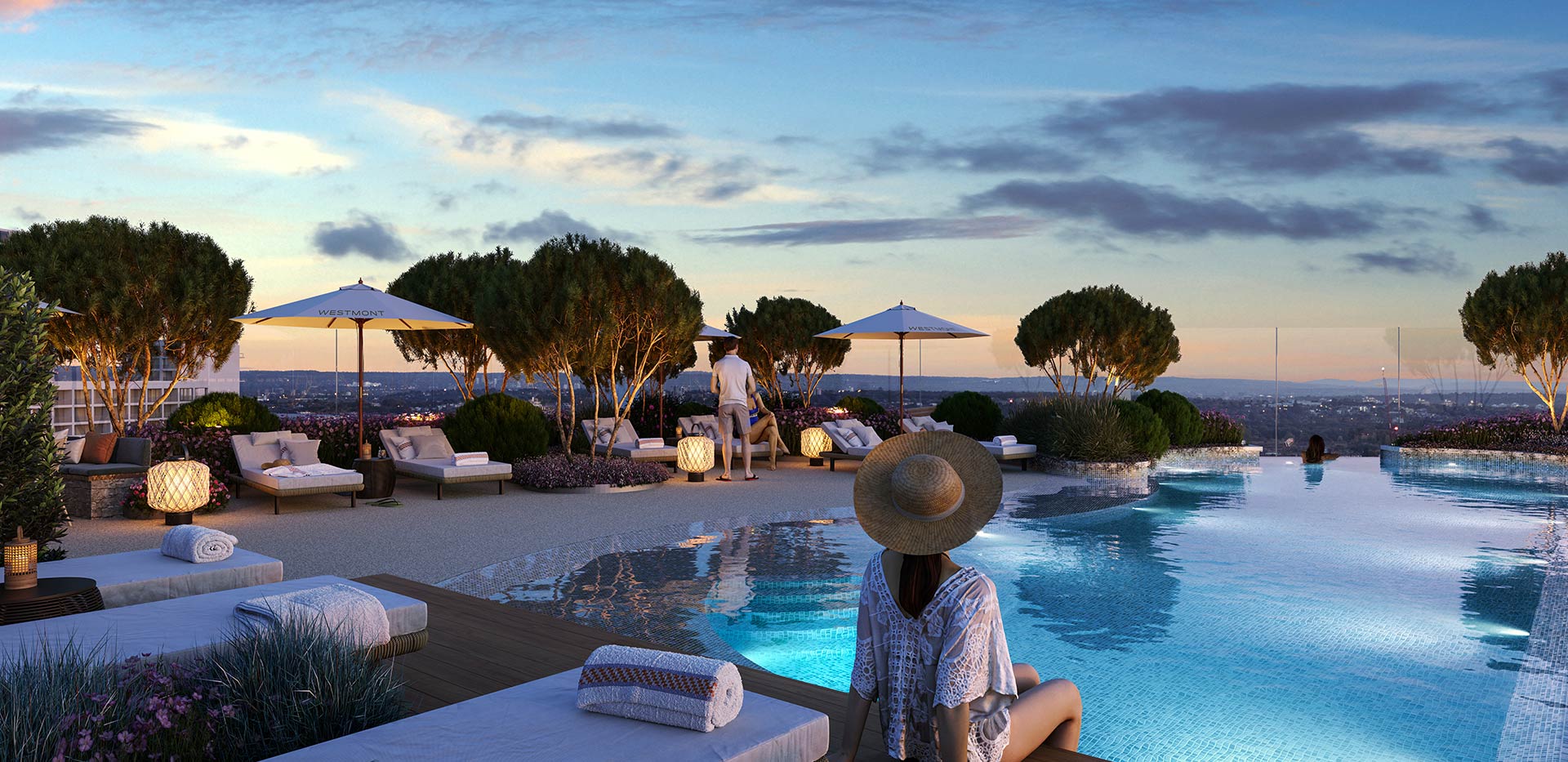 Resident's Facilities - peaceful pool on a summers evening