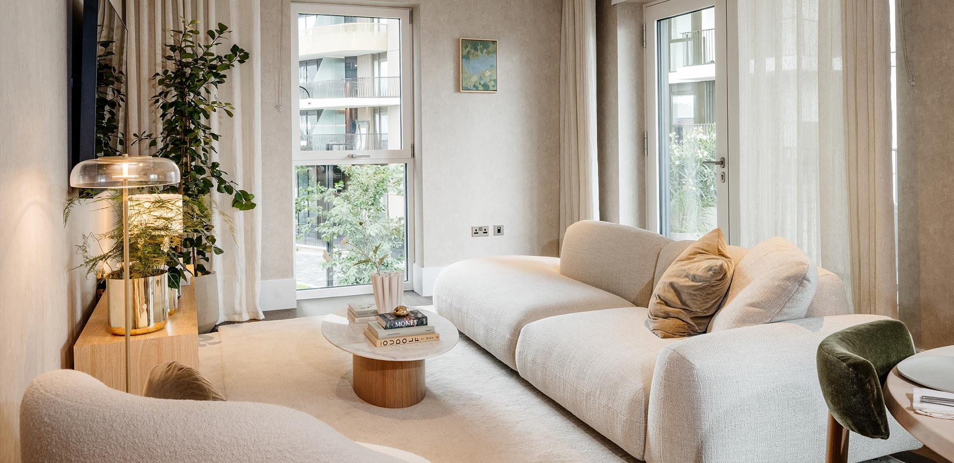 An interior image of the Living Area at apartment S1.04