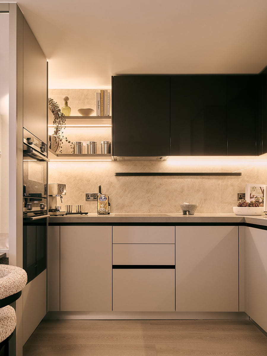 An image of a kitchen within a showhome at White City Living