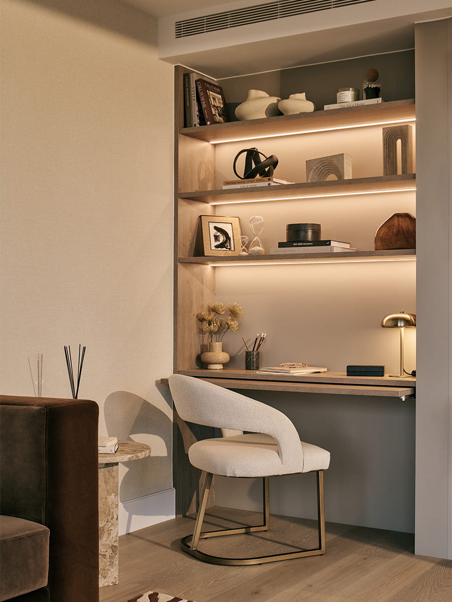 An image of a study area within a showhome at White City Living