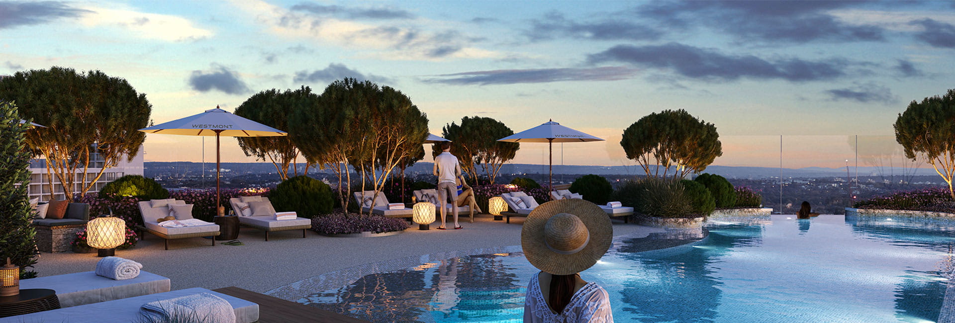 An image of The Beach Club, a luxury rooftop facility at Westmont