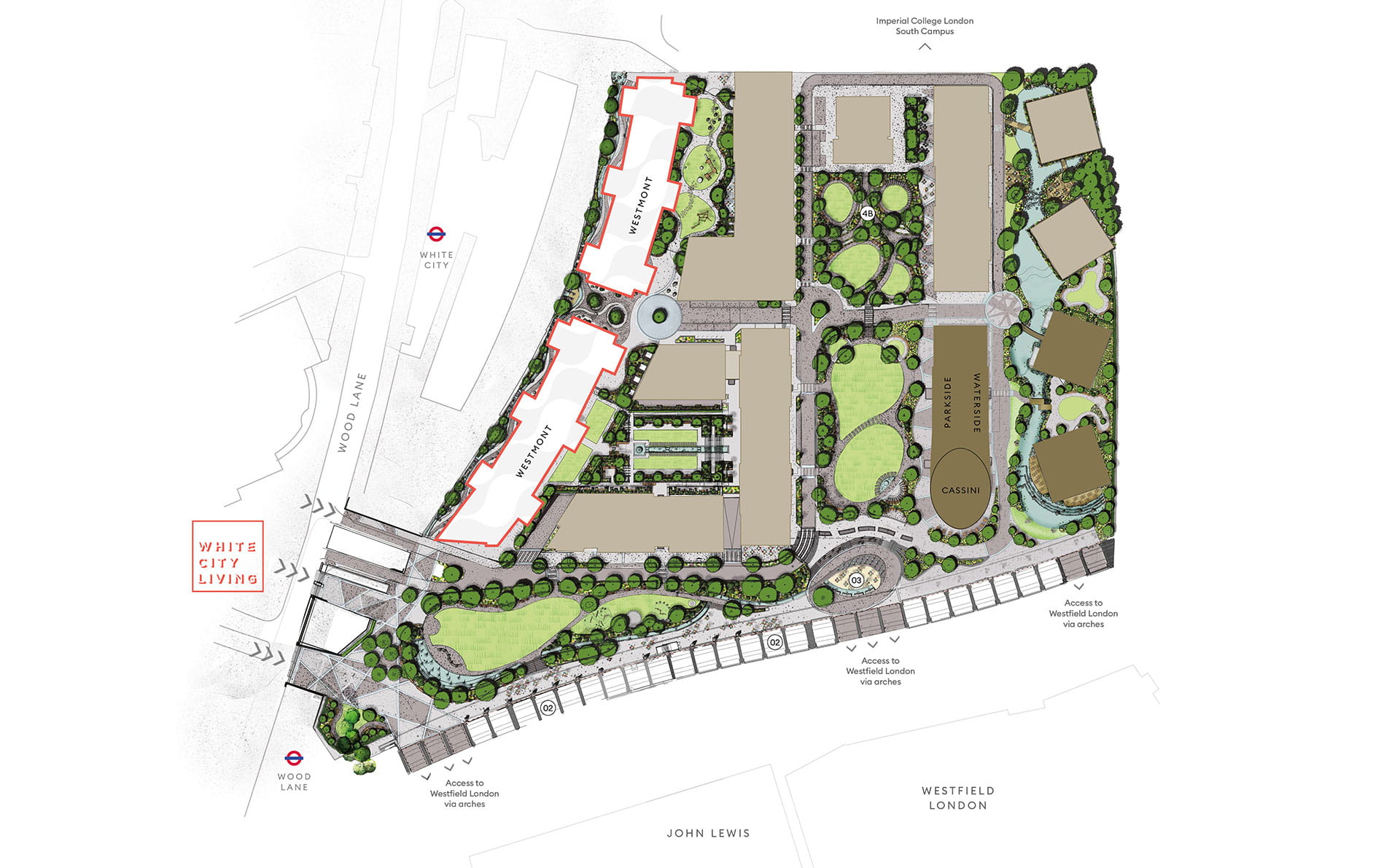 St James, White City Living, The Water Gardens Site Plan