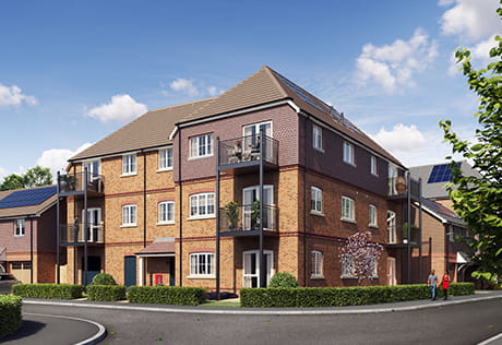 An CGI image of Bourne House at Abbey Barn Park