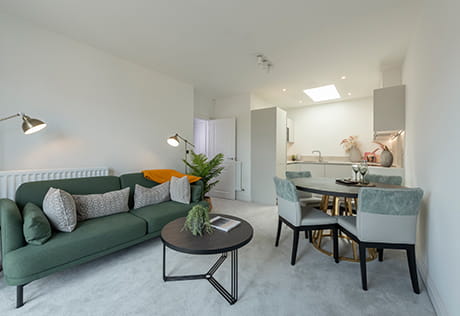 Interior modern living space and kitchenette