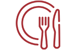 An icon of a plate with cutlery