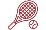 An icon of a tennis racket and ball