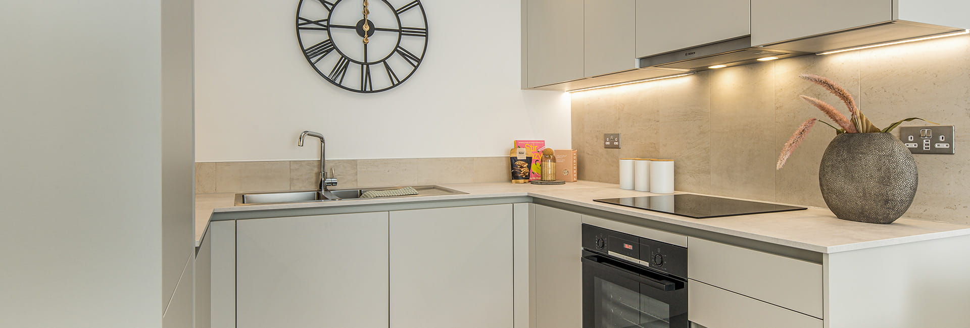 An interior photograph of the Kitchen area at Winterbrook Meadows