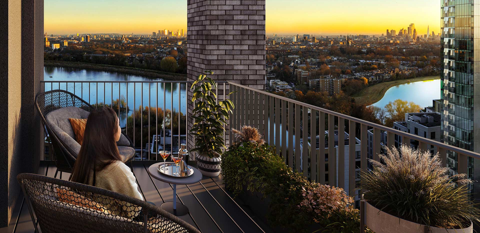 An exterior image of the Crown Collection at Woodberry Down