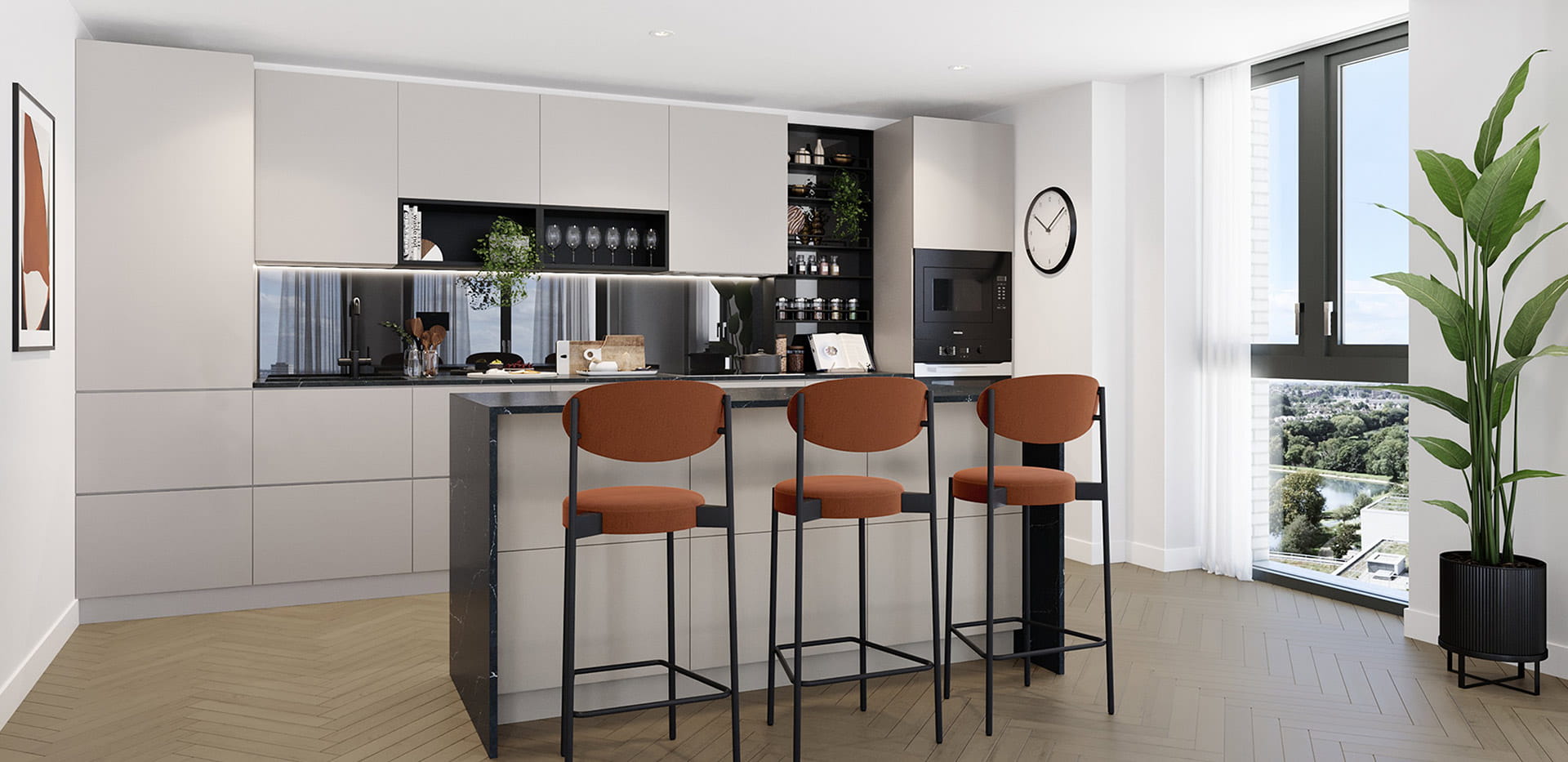 An interior Kitchen image from The Crown Collection at Woodberry Down