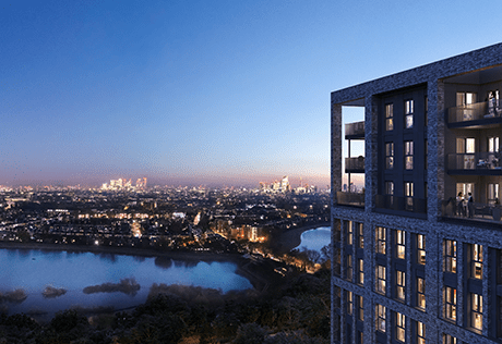 An exterior image of The Crown Collection at Woodberry Down