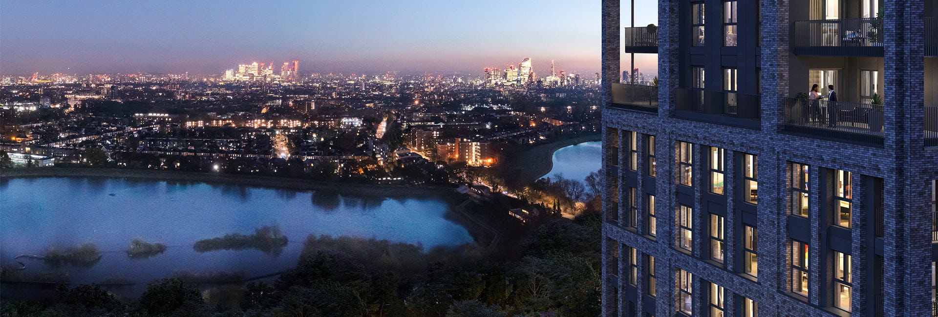 An exterior image of The Crown Collection at Woodberry Down