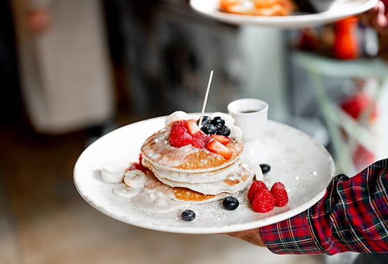 An image of food on plates at Park View Cafe
