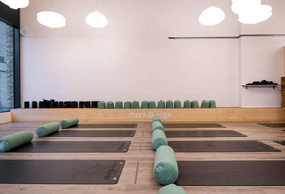 An interior of More Yoga