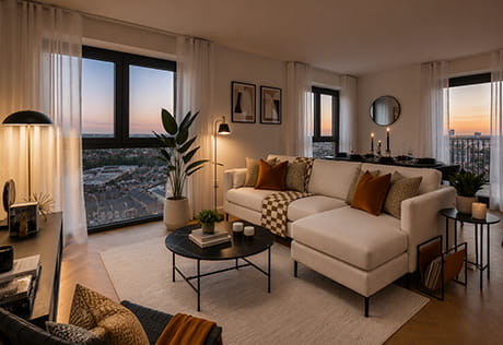 An interior Living Area image from The Editions at Woodberry Down