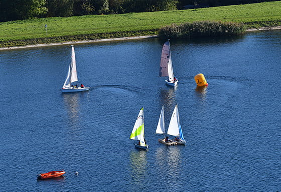 An image of the sailing club on the water