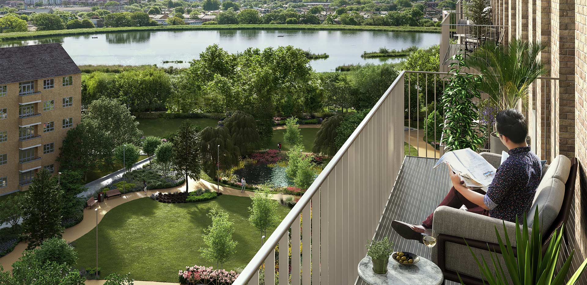 Woodberry Down, Amber Apartments, Exterior CGI