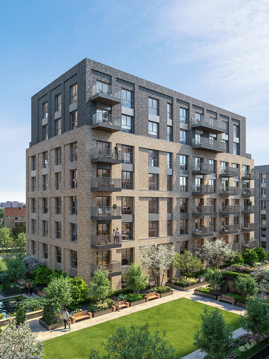 Woodberry Down, Amber Apartments, Exterior CGI