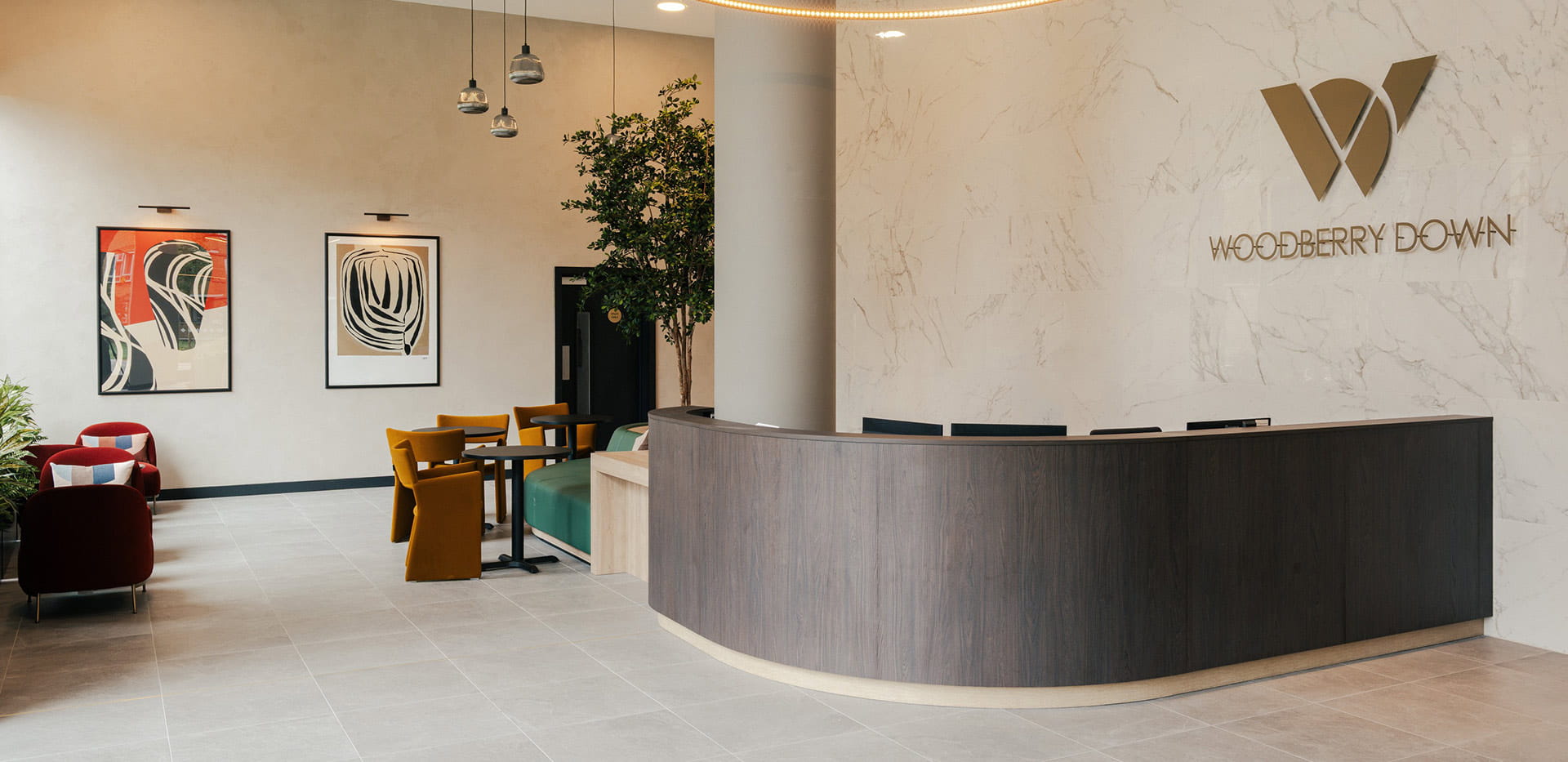 The concierge area at Woodberry Down