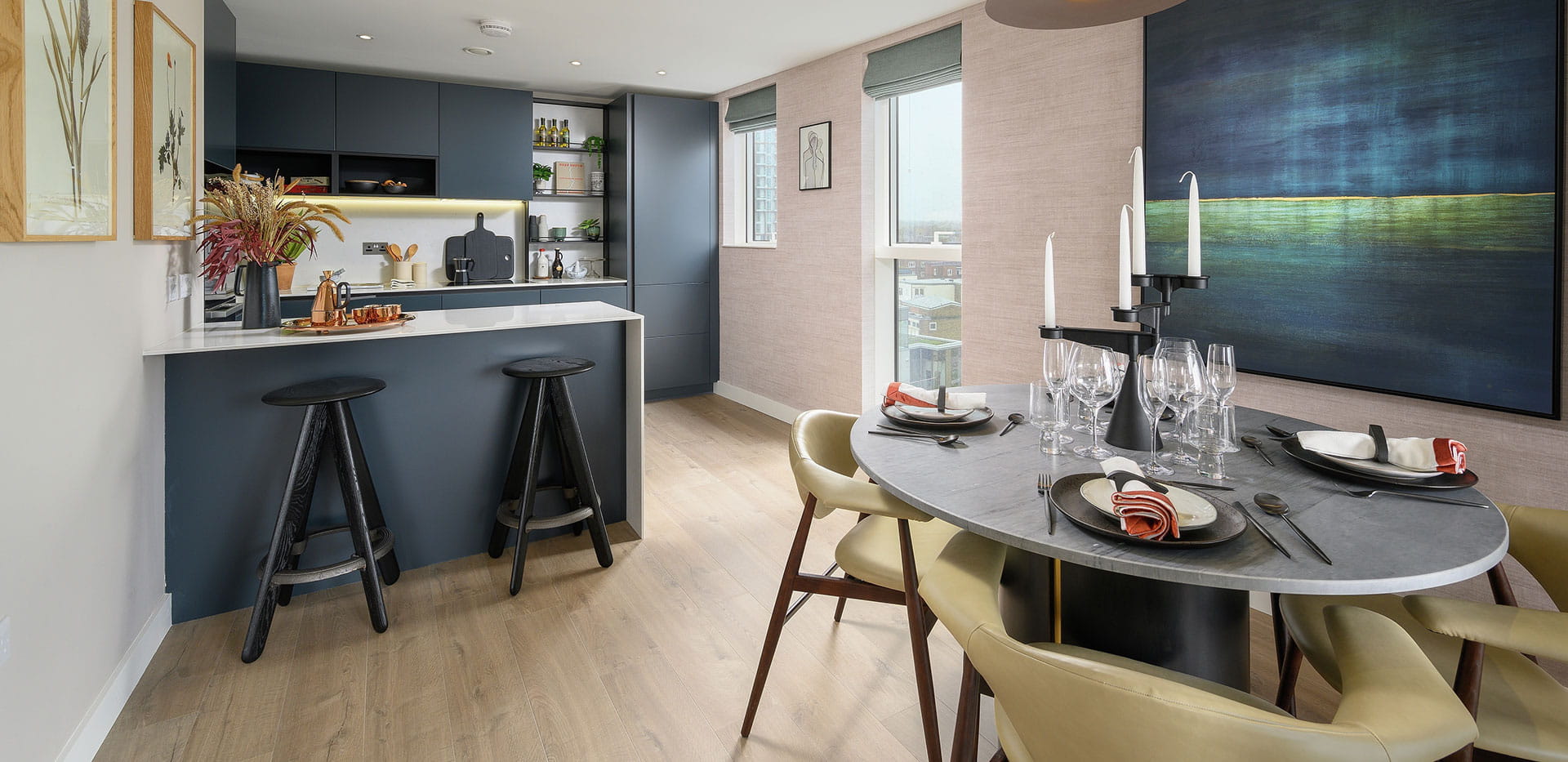 Berkeley, Woodberry Down, Amber Apartments, Kitchen / Dining