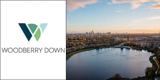 An exterior Aerial Photography of Woodberry Down