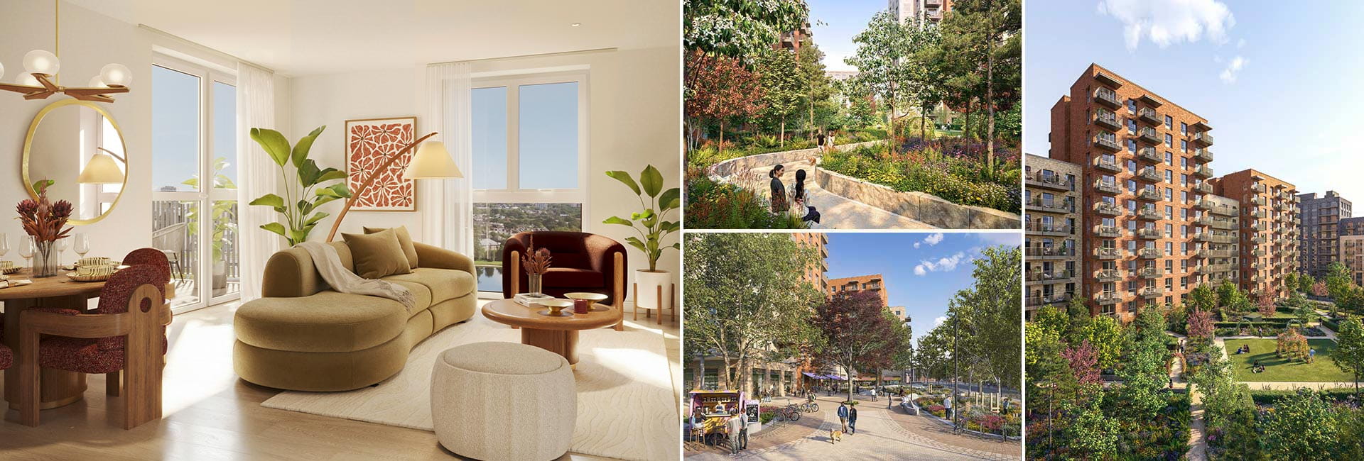 A montage of CGI's from The Iris at Woodberry Down