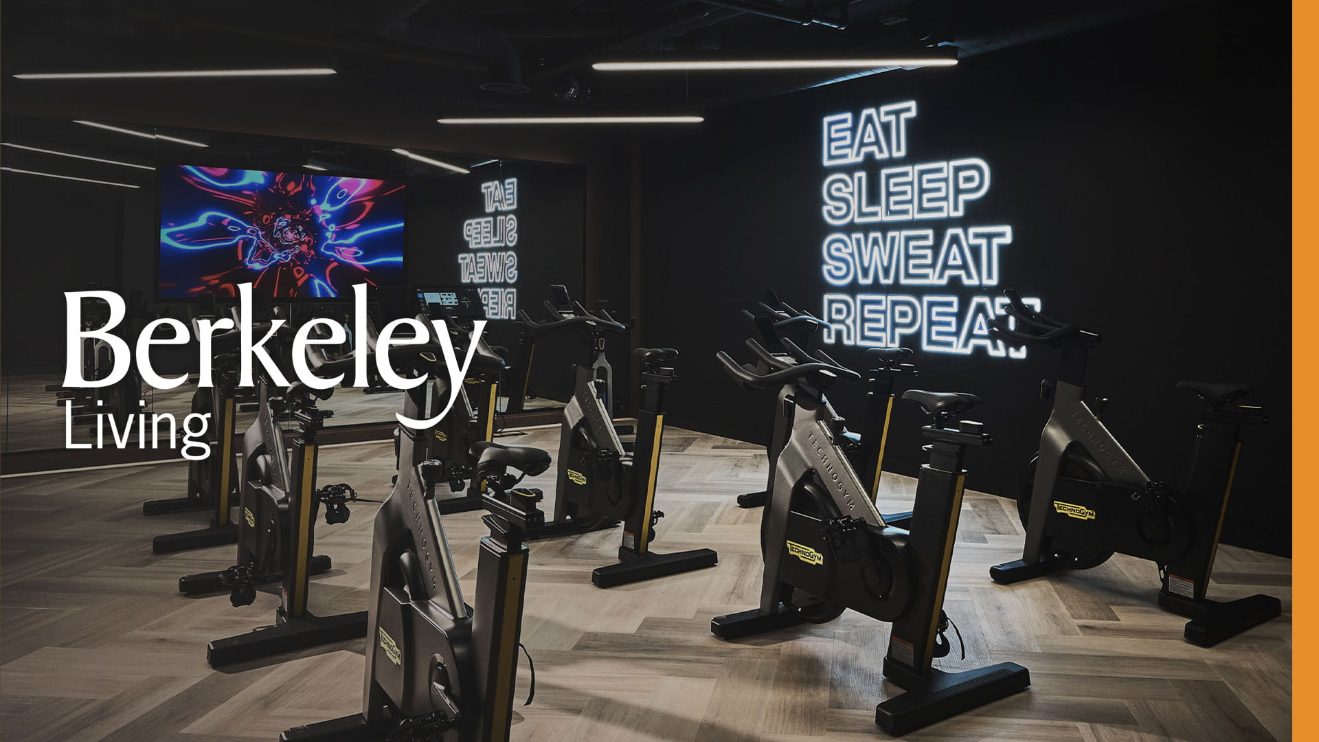 An image of a gym with plentiful bike machines available