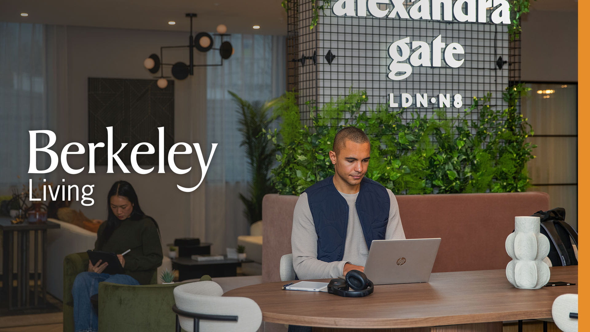 A man using the co-working space at Alexandra Gate