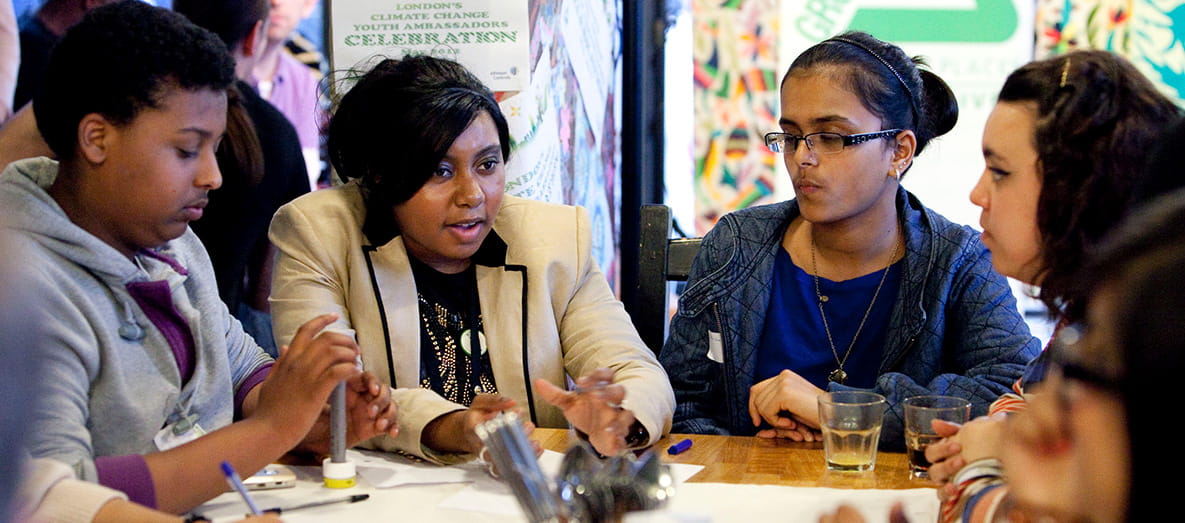 Group of young people working with Groundwork London