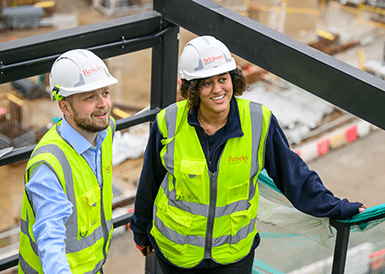 An image of an apprentice on site