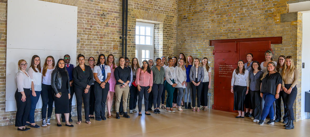 Photo of group of over 40 women from Berkeley's construction team