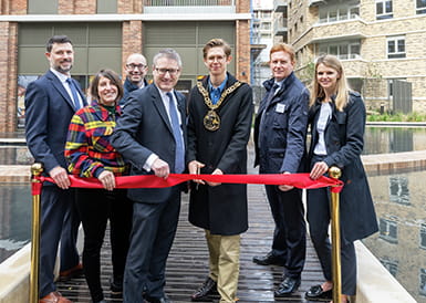 Mayor of Haringey unveiling Public Art at Clarendon