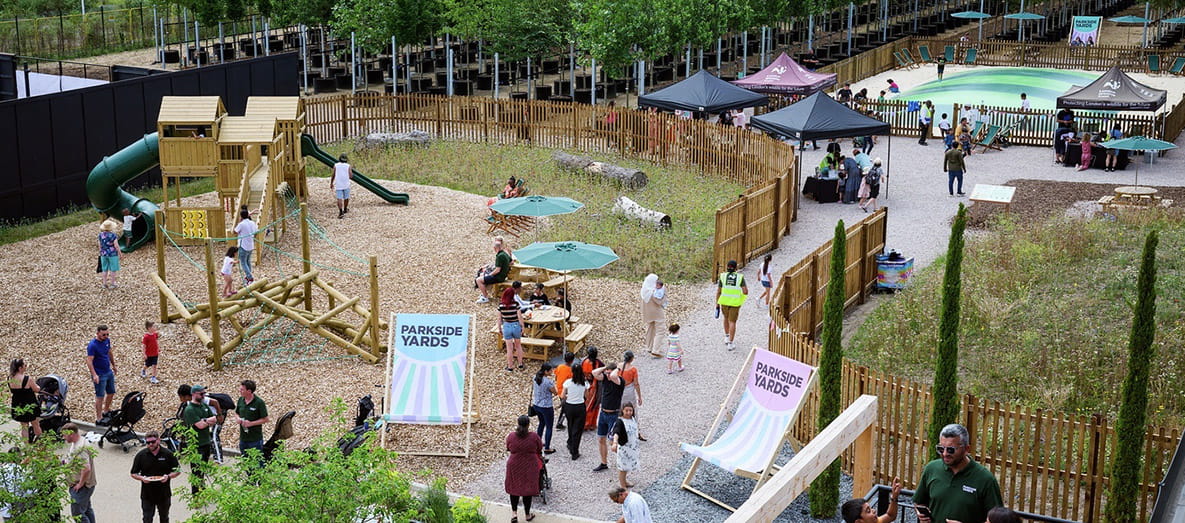 Image of residents enjoying The Parkside Yards facilities