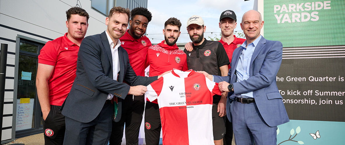 Southall FC shirt being held showing the new sponsor